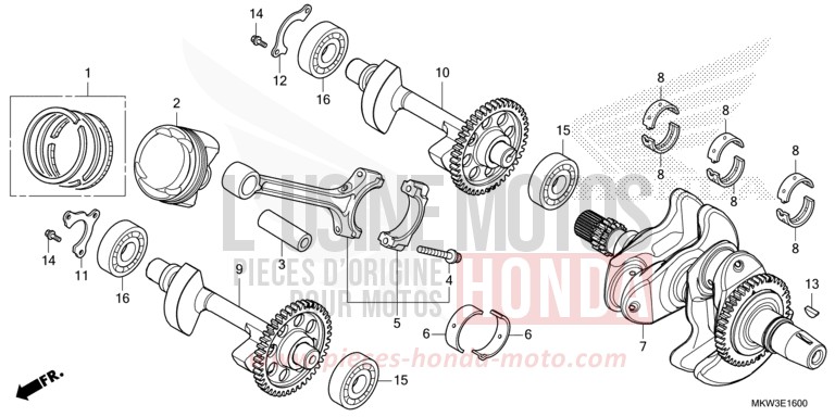 VILEBREQUIN/PISTON de NC750X DCT GRAND PRIX RED (R380) 2021
